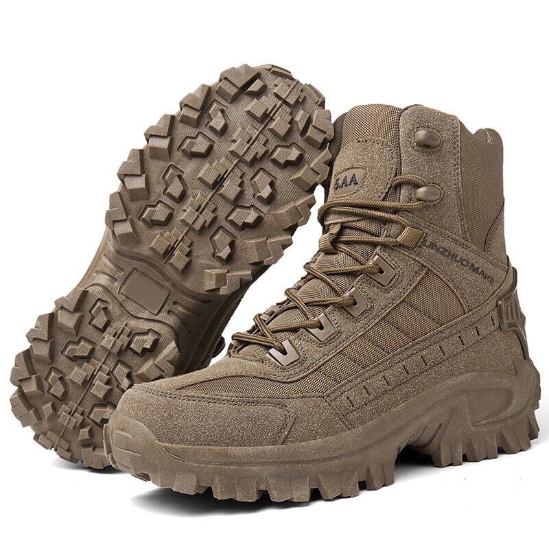 Botas militares de combate, impermeables, antiperforación y para exteriores para hombre (mejora de durabilidad)
