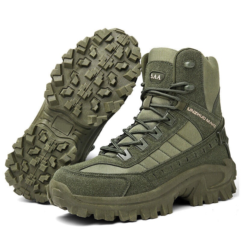 Botas militares de combate, impermeables, antiperforación y para exteriores para hombre (mejora de durabilidad)