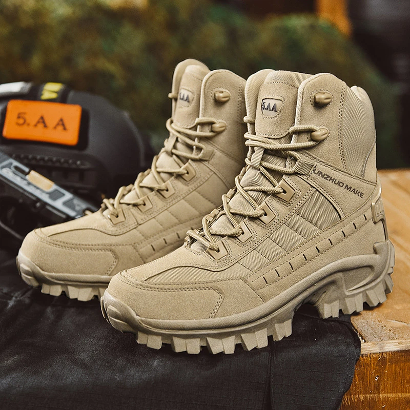 Botas militares de combate, impermeables, antiperforación y para exteriores para hombre (mejora de durabilidad)