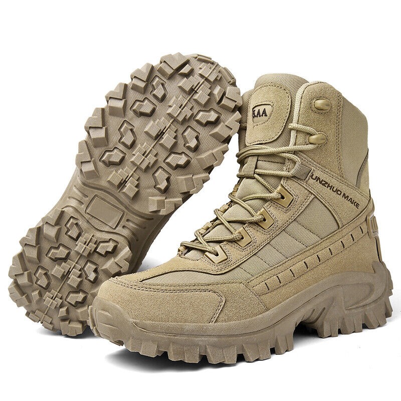 Botas militares de combate, impermeables, antiperforación y para exteriores para hombre (mejora de durabilidad)