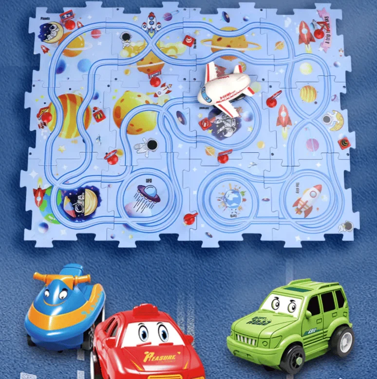 Juego de pista de rompecabezas educativo para niños