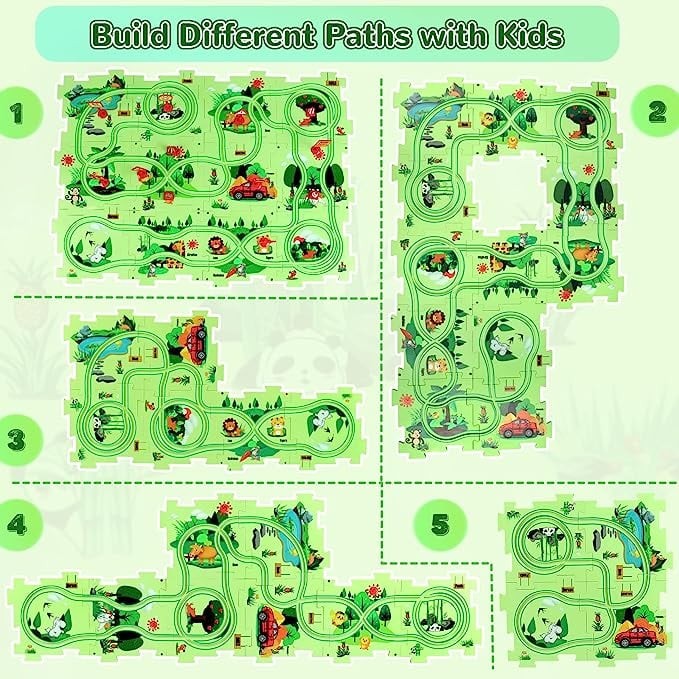 Juego de pista de rompecabezas educativo para niños