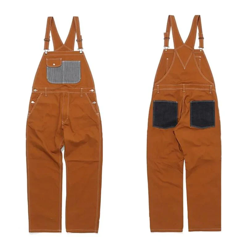 Mono cargo vintage casual con múltiples bolsillos para hombre