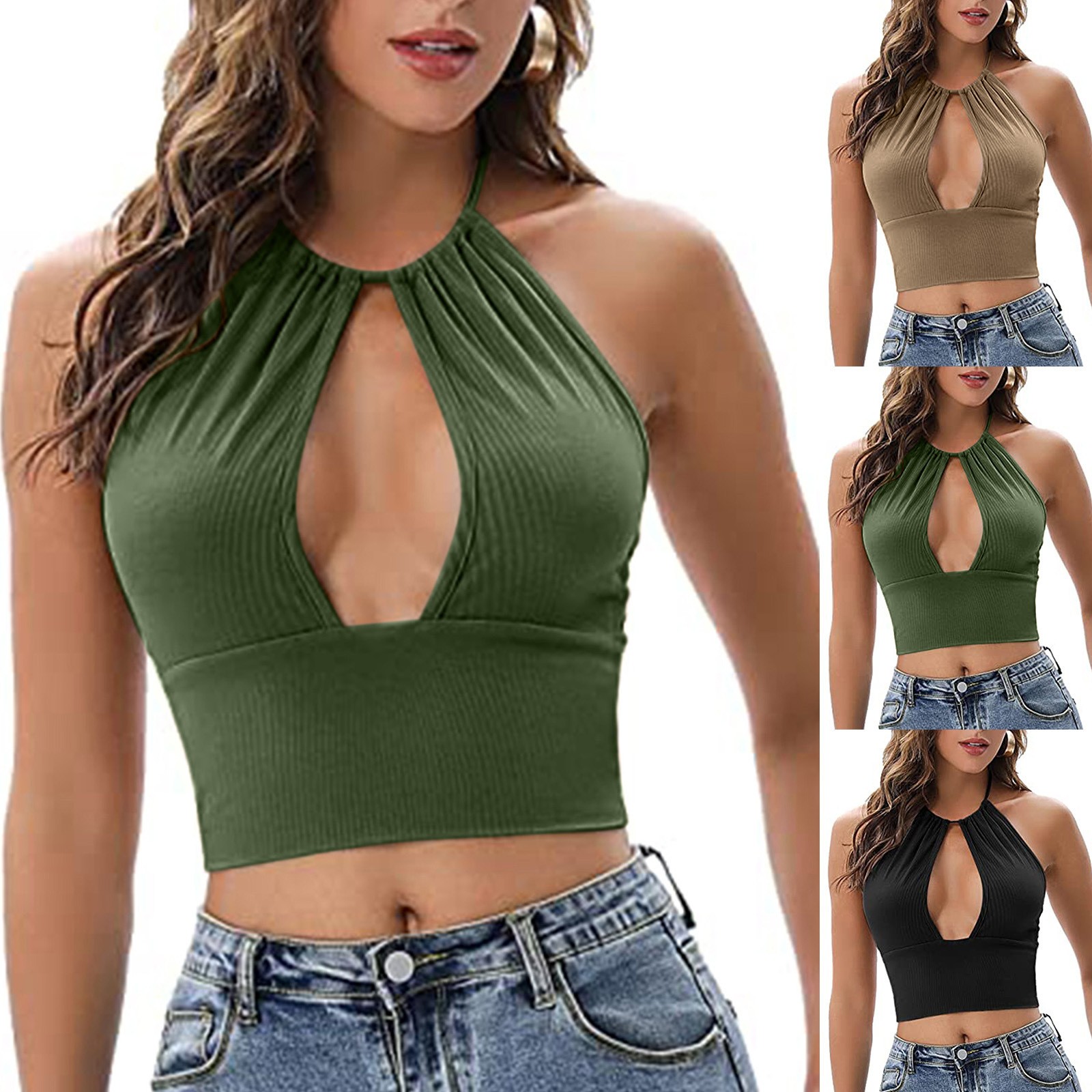 Camisola Halter Chaleco Mujer