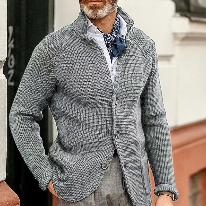Blazer informal de punto con cuello alto para hombre