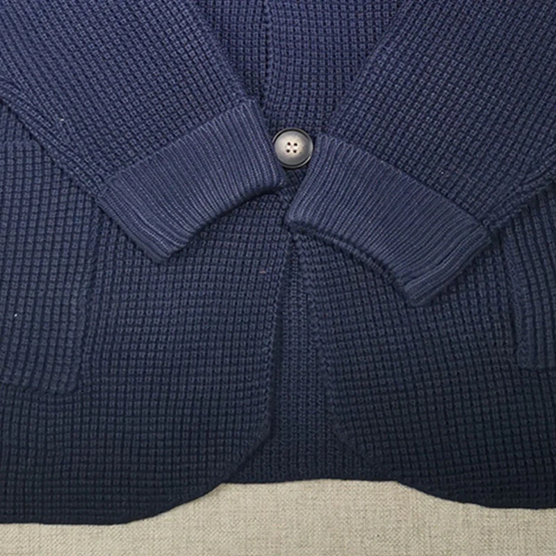 Blazer informal de punto con cuello alto para hombre