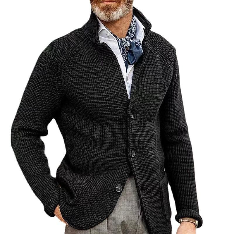 Blazer informal de punto con cuello alto para hombre