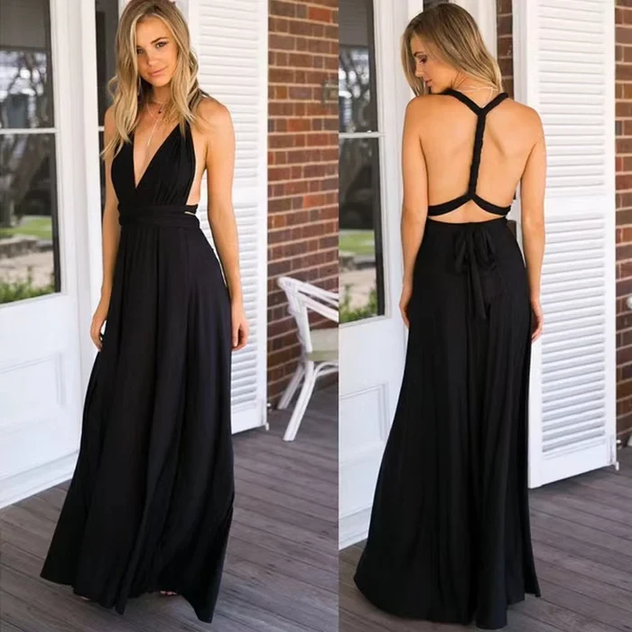 Vestido cruzado con tirantes versátil y sexy - Vestido de dama de honor (Compra 2 con envío gratis)
