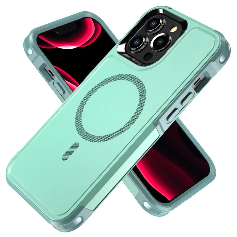 Funda para teléfono móvil anticaídas con imán de doble protección