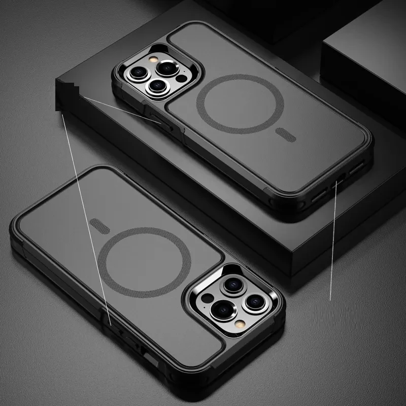 Funda para teléfono móvil anticaídas con imán de doble protección