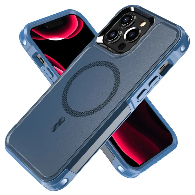 Funda para teléfono móvil anticaídas con imán de doble protección