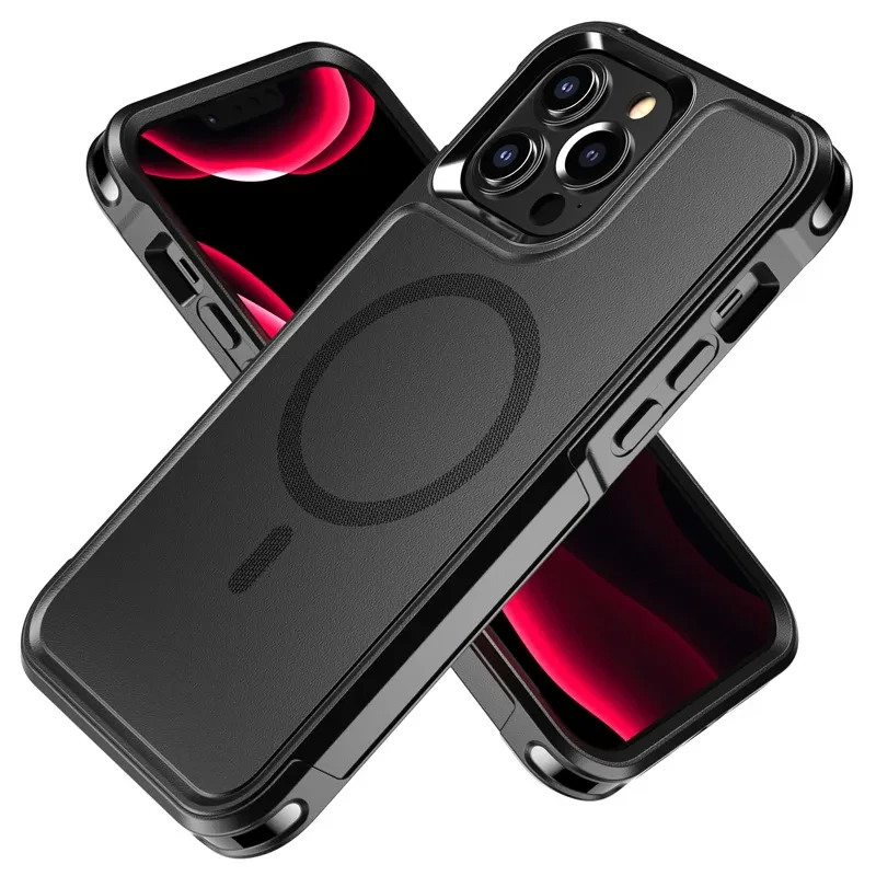 Funda para teléfono móvil anticaídas con imán de doble protección