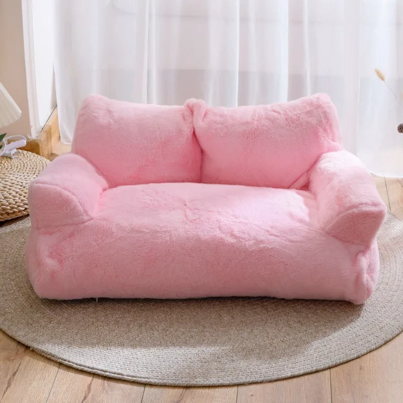 Cama para gatos con forma de sofá - Felpa - Rosa - Amarillo - 4 colores