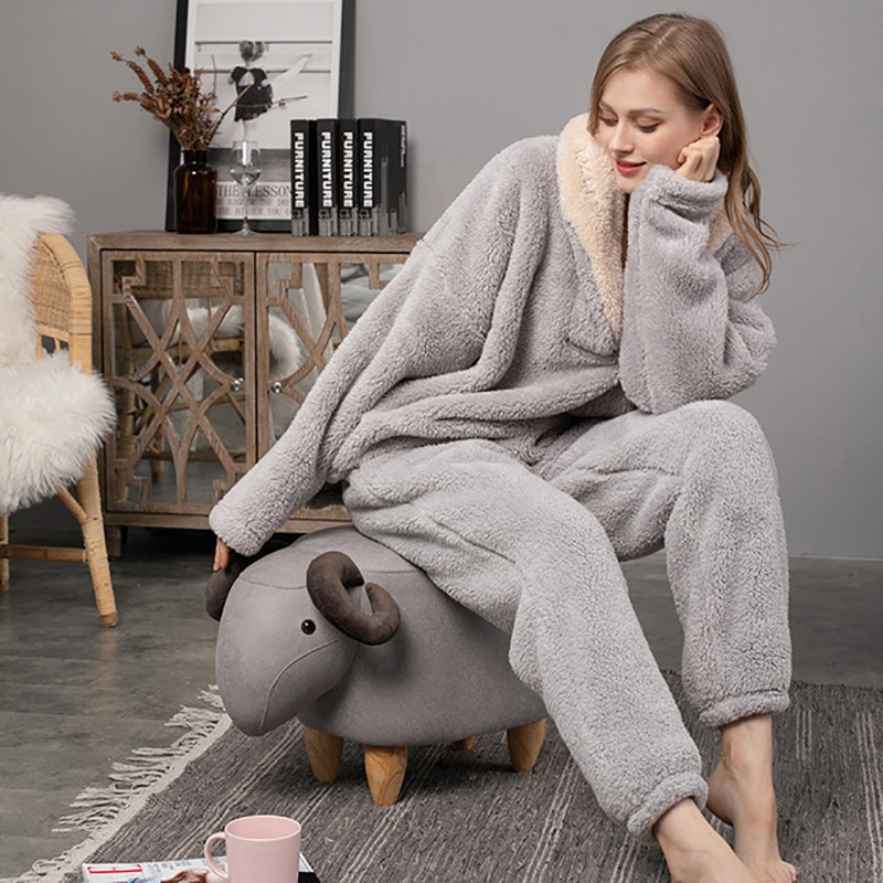 CosyMatch: Pijama de franela para parejas - Engrosado para mayor comodidad en casa