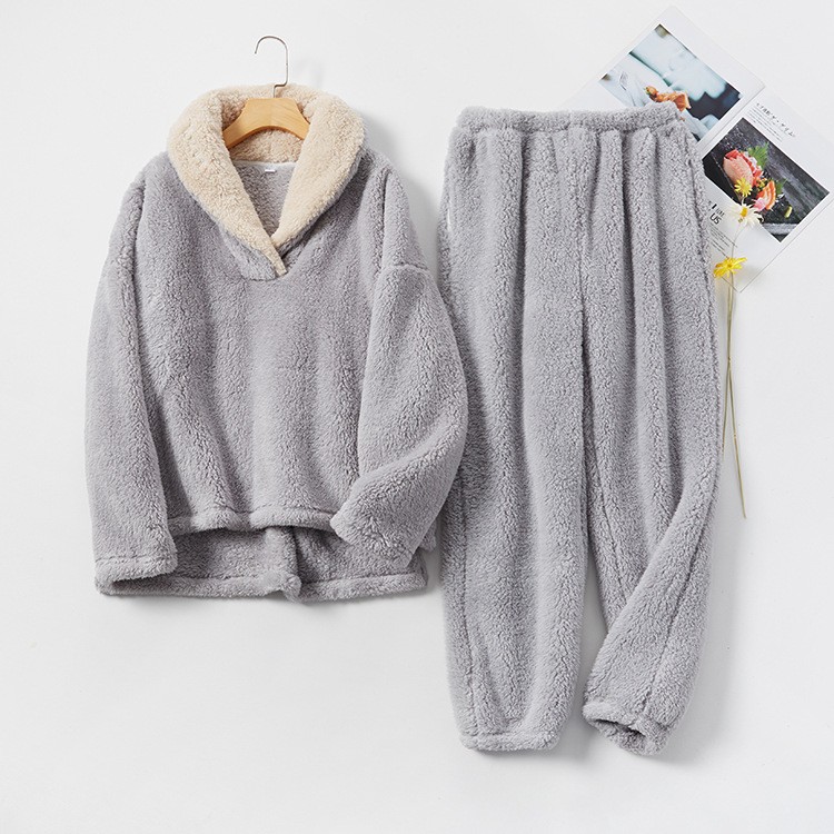 CosyMatch: Pijama de franela para parejas - Engrosado para mayor comodidad en casa