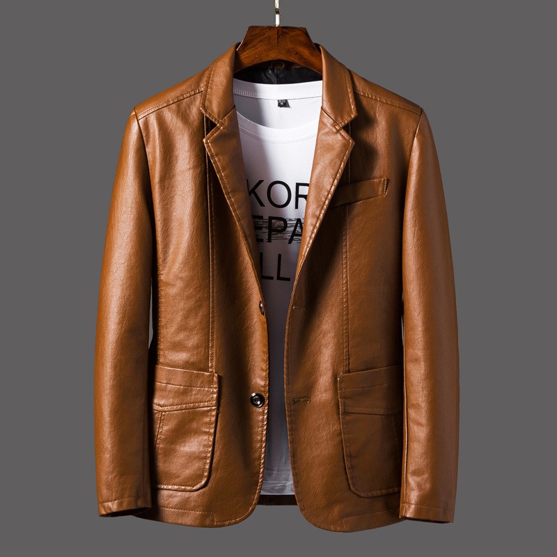 Chaqueta de cuero para hombre para otoño e invierno