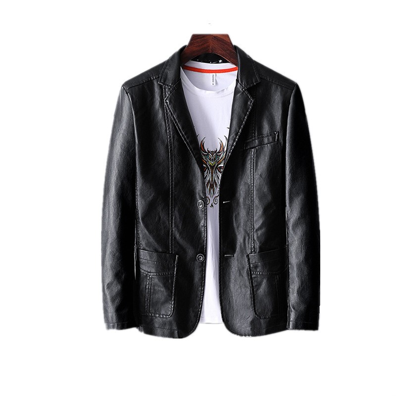 Chaqueta de cuero para hombre para otoño e invierno