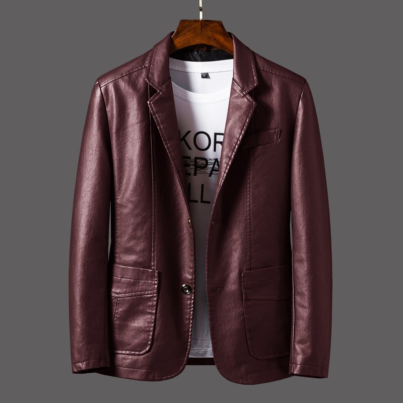 Chaqueta de cuero para hombre para otoño e invierno