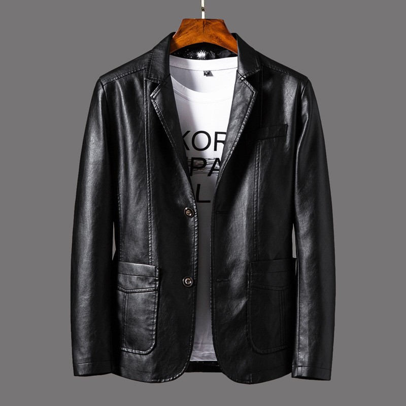 Chaqueta de cuero para hombre para otoño e invierno