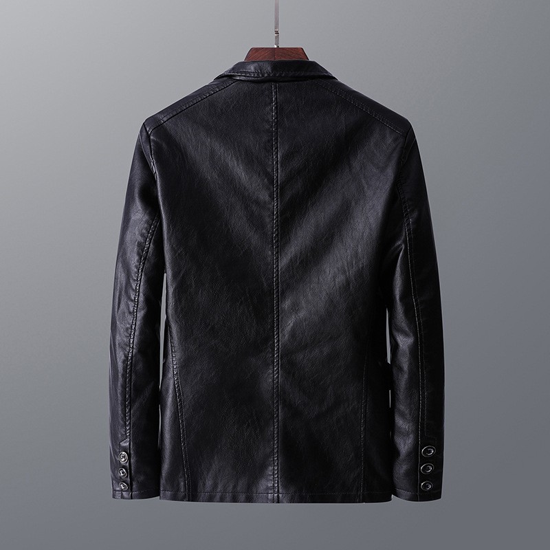 Chaqueta de cuero para hombre para otoño e invierno