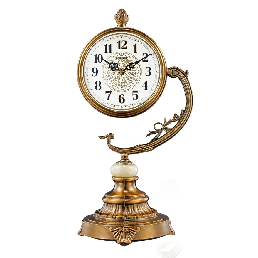 Reloj de pared de metal estilo europeo - Acabado en aleación de cobre