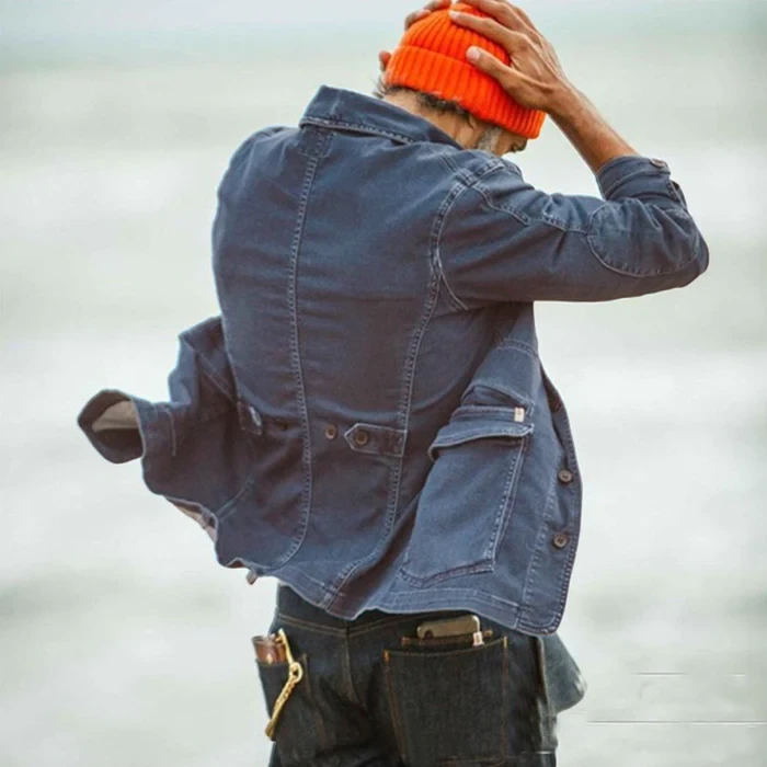 Chaqueta vaquera de traje retro para hombre