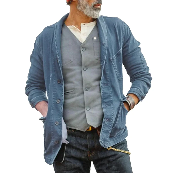 Chaqueta vaquera de traje retro para hombre