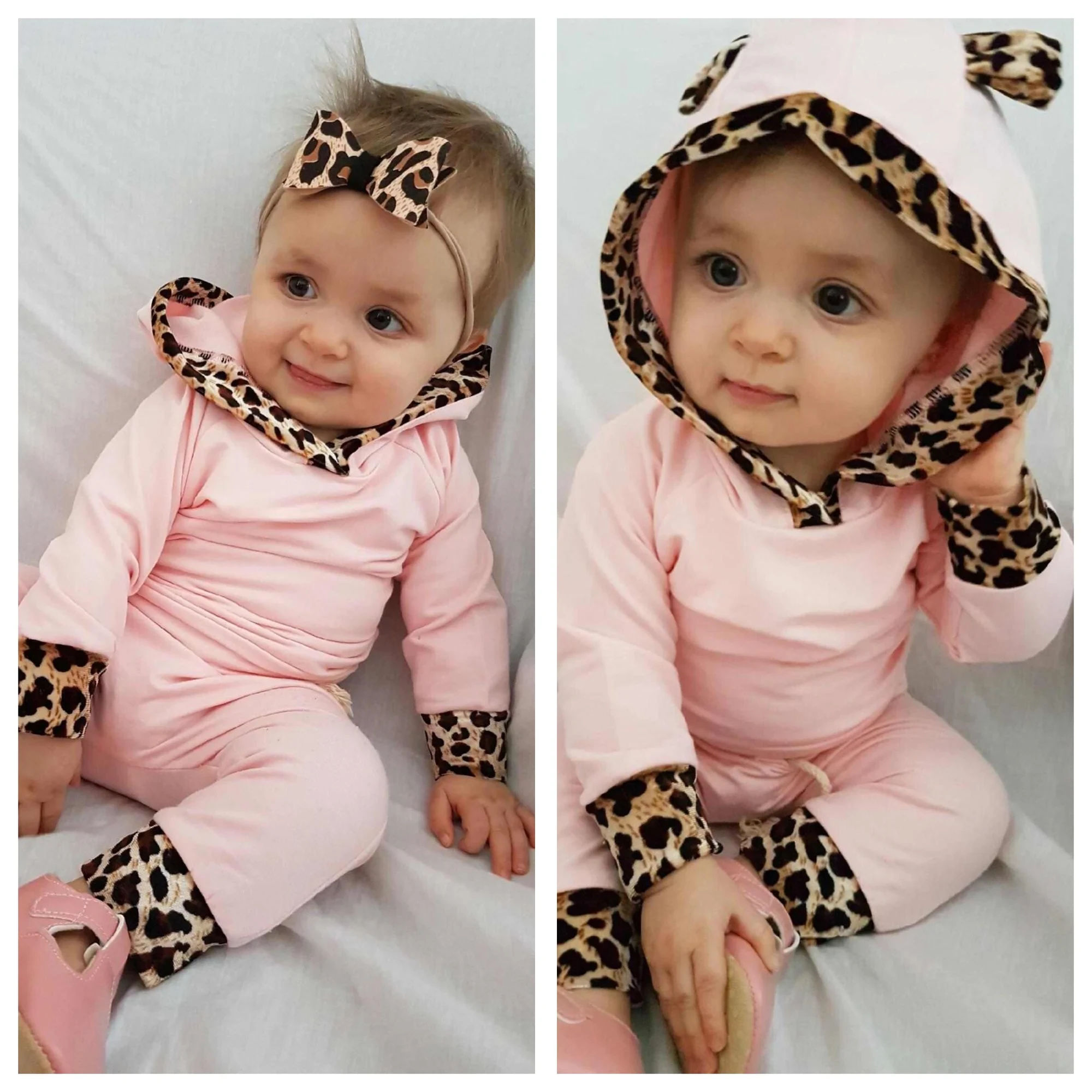 Conjunto de leopardo rosa