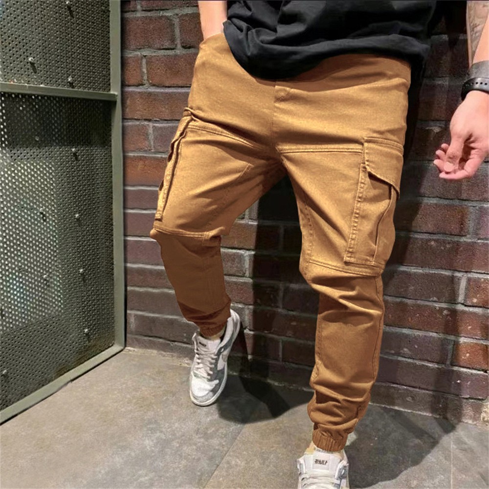 Pantalones deportivos cargo informales con bolsillos para hombre