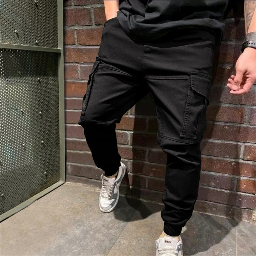 Pantalones deportivos cargo informales con bolsillos para hombre