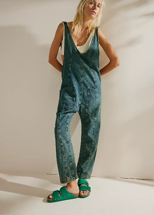 Pantalones casuales con tirantes para mujer en colores lisos