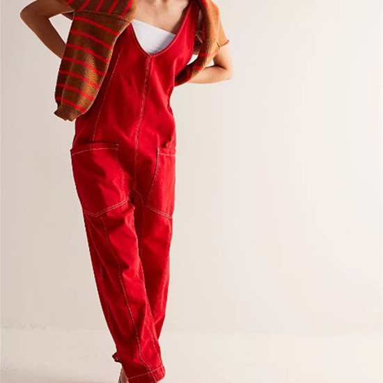Pantalones casuales con tirantes para mujer en colores lisos