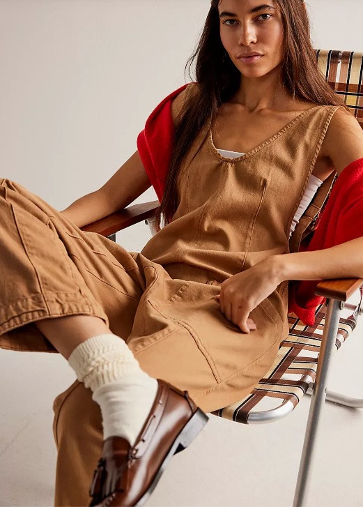 Pantalones casuales con tirantes para mujer en colores lisos
