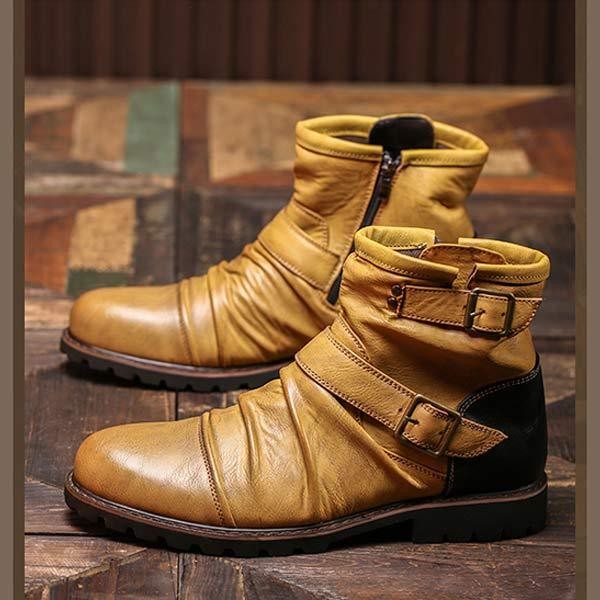Botines vintage arrugados para hombre