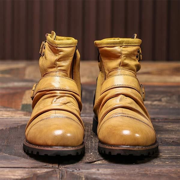 Botines vintage arrugados para hombre