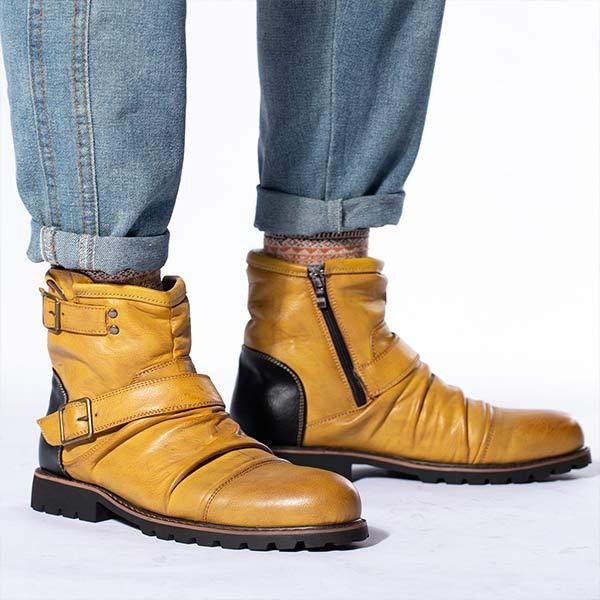 Botines vintage arrugados para hombre