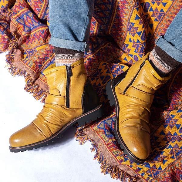Botines vintage arrugados para hombre