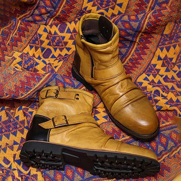 Botines vintage arrugados para hombre