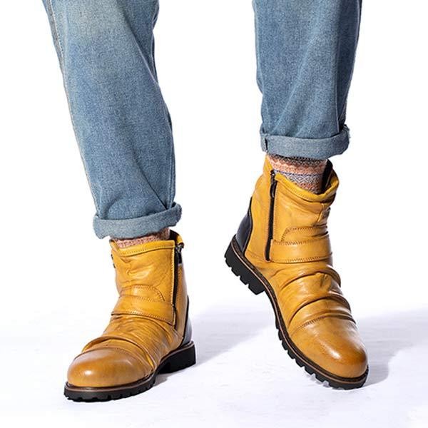Botines vintage arrugados para hombre