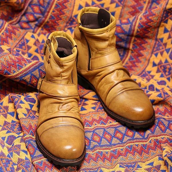 Botines vintage arrugados para hombre
