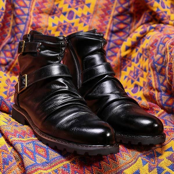 Botines vintage arrugados para hombre