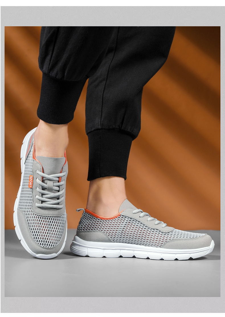 Tenis deportivos para hombre, zapatillas de verano de malla para correr, ligeras y transpirables.