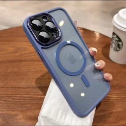 Funda de lujo para iPhone con lente metálica magnética a prueba de golpes