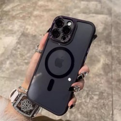 Funda de lujo para iPhone con lente metálica magnética a prueba de golpes