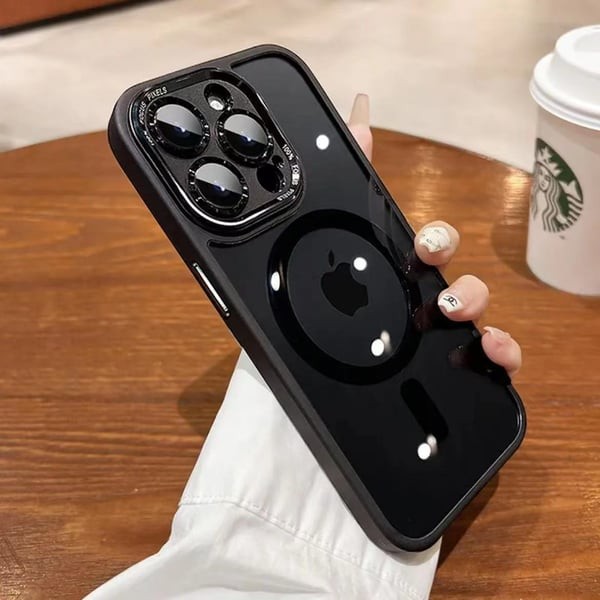 Funda de lujo para iPhone con lente metálica magnética a prueba de golpes