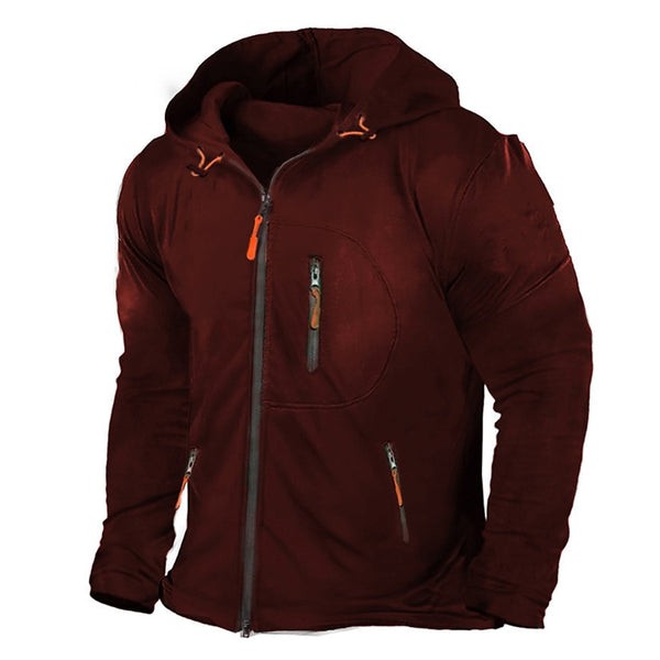 Sudadera deportiva con cremallera para hombre: corte holgado y múltiples bolsillos para uso deportivo e informal.