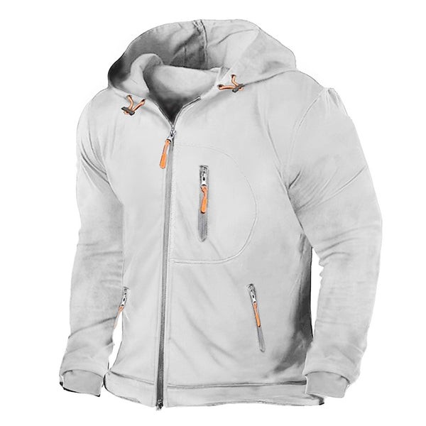 Sudadera deportiva con cremallera para hombre: corte holgado y múltiples bolsillos para uso deportivo e informal.