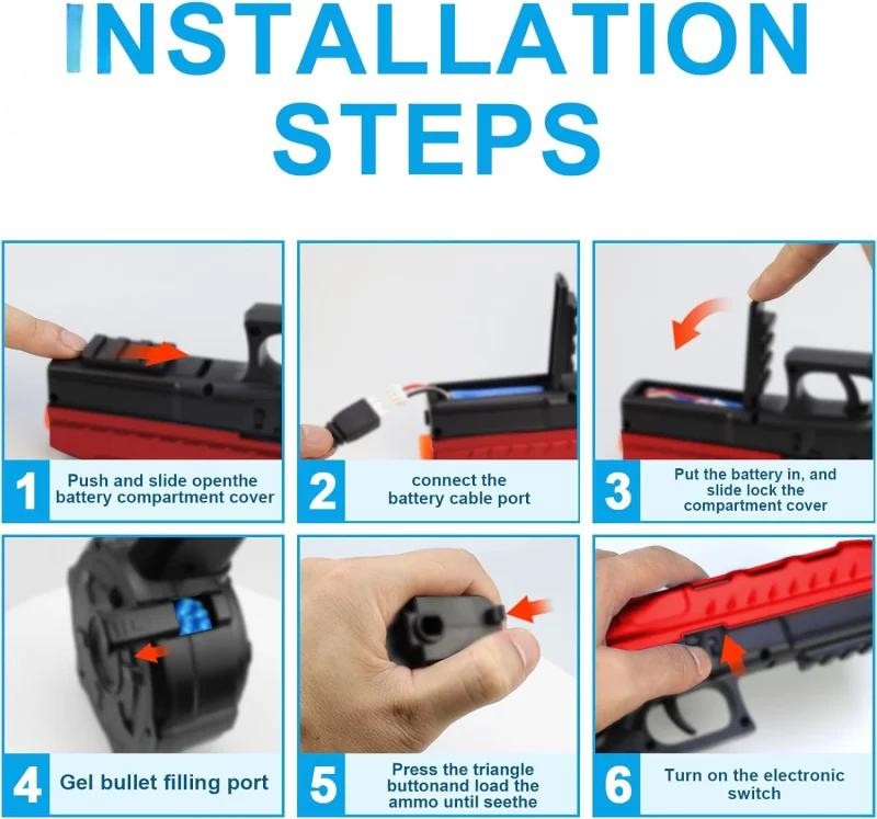 Pistola de bolas de gel de juguete Glock 17 con tambor