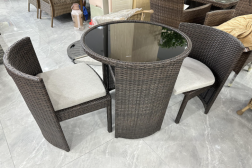 Juego de 3 sillas y mesa para patio al aire libre
