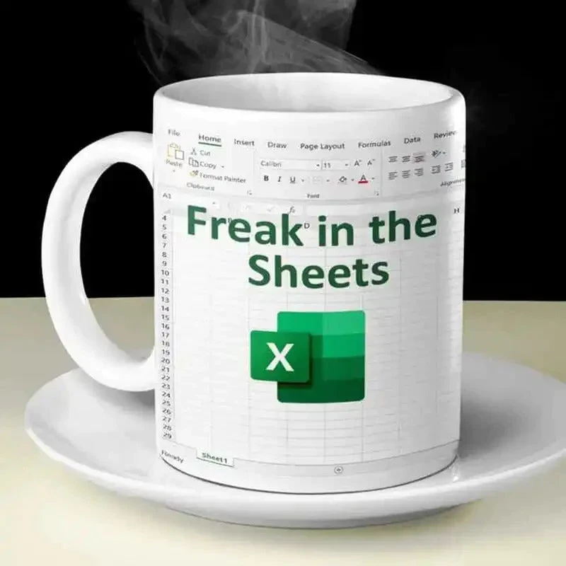 Taza de Excel | Taza con hoja de trucos de Excel | Taza inspirada en Excel de Freak in the Sheets